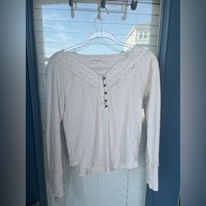 Lucky Brand Henley Top Cream